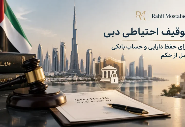 توقیف اموال و حساب بانکی قبل از صدور حکم در دبی: راهنمای جامع توقیف احتیاطی (Precautionary Attachment)